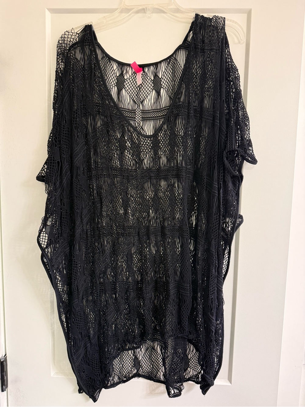 Victoria's Secret Black Crochet Swim Cover-Up Tunic Top